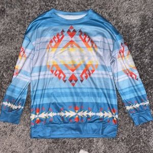 Aztec Print Crew Neck